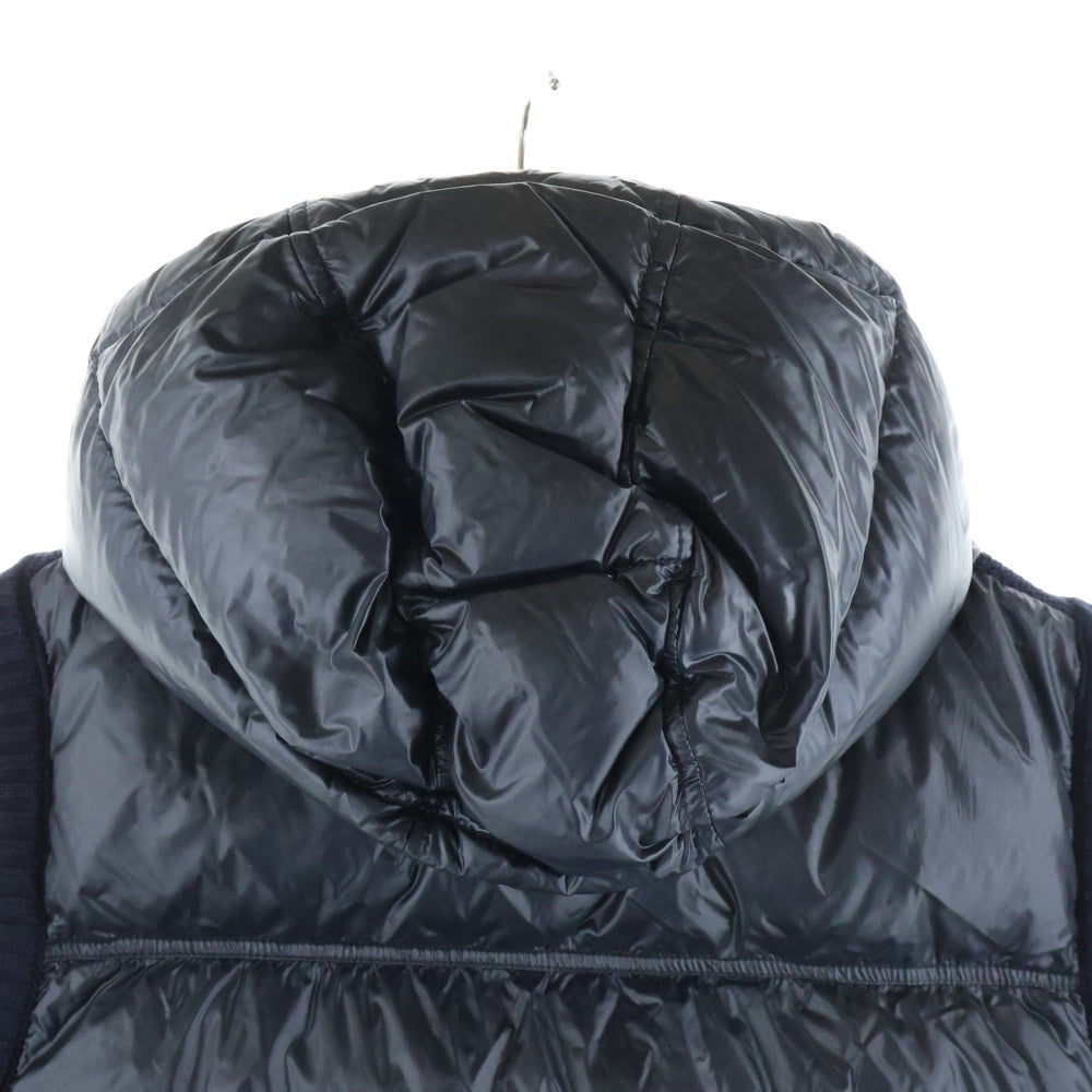 MONCLER(モンクレール) MAGLIONE TRICOT GILET ロゴワッペン ダウン切替 ニットベスト ネイビー 120919436800