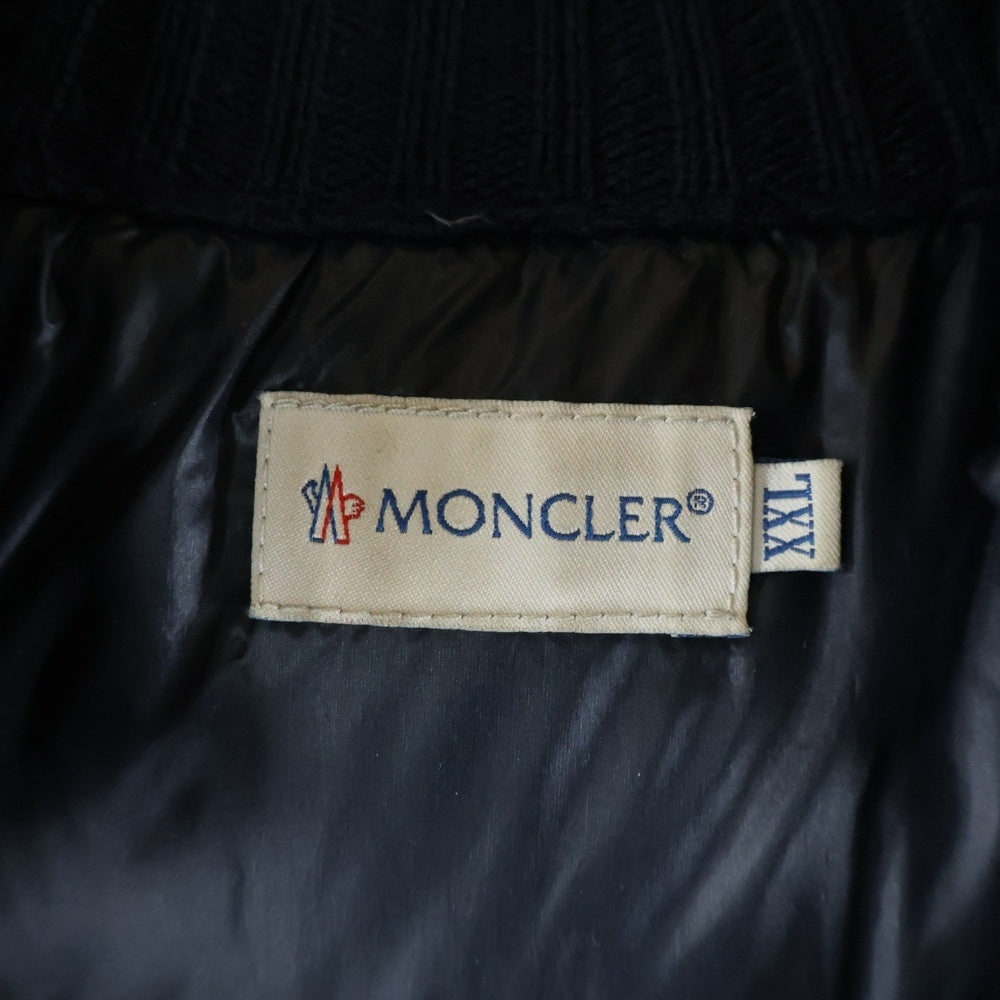 MONCLER(モンクレール) MAGLIONE TRICOT GILET ロゴワッペン ダウン切替 ニットベスト ネイビー 120919436800