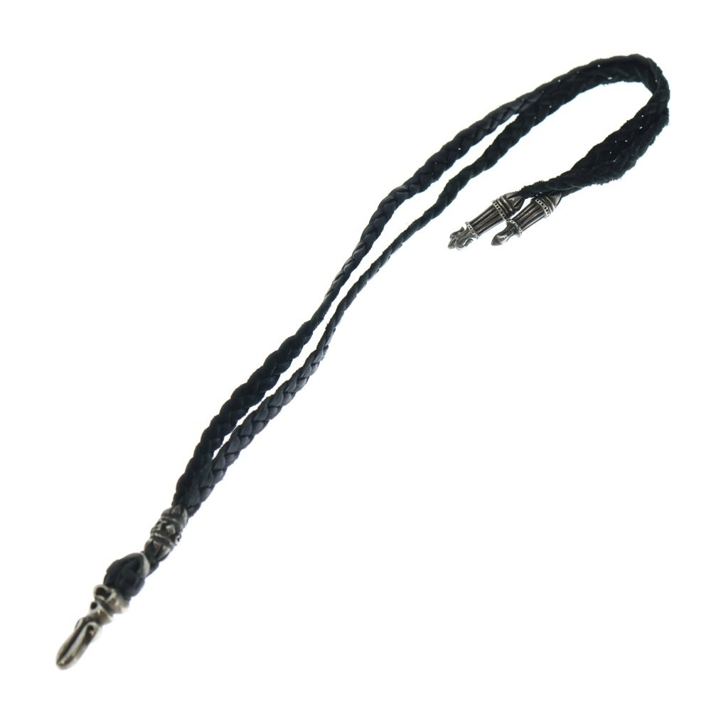 A&G(エーアンドジー) DAGGER LEATHER BRAID ダガー レザーブレイド ペンダントトップ ネックレス ブラック/シルバー