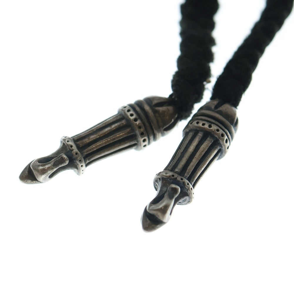 A&G(エーアンドジー) LEATHER BRAID レザーブレイド ネックレス ブラック/シルバー