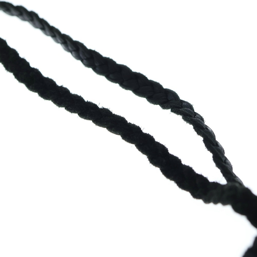 A&G(エーアンドジー) LEATHER BRAID レザーブレイド ネックレス ブラック/シルバー