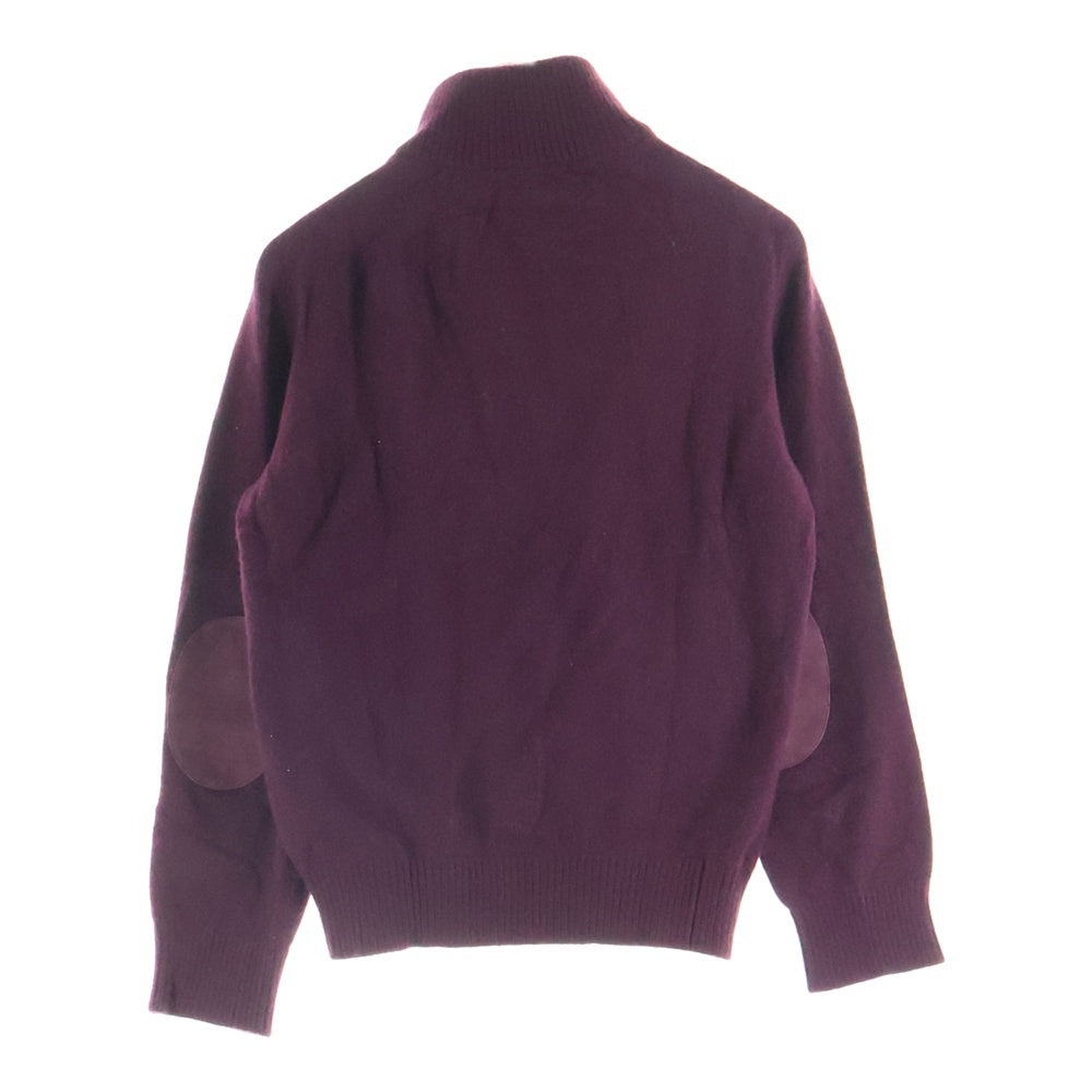 PRADA(プラダ) ハーフジップ エルボーパッチ ジップニット レッド UMA599 R162 1GE5