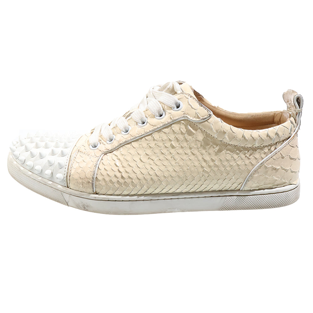 CHRISTIAN LOUBOUTIN(クリスチャンルブタン) パイソン スタッズ スニーカー ローカットスニーカー ホワイト