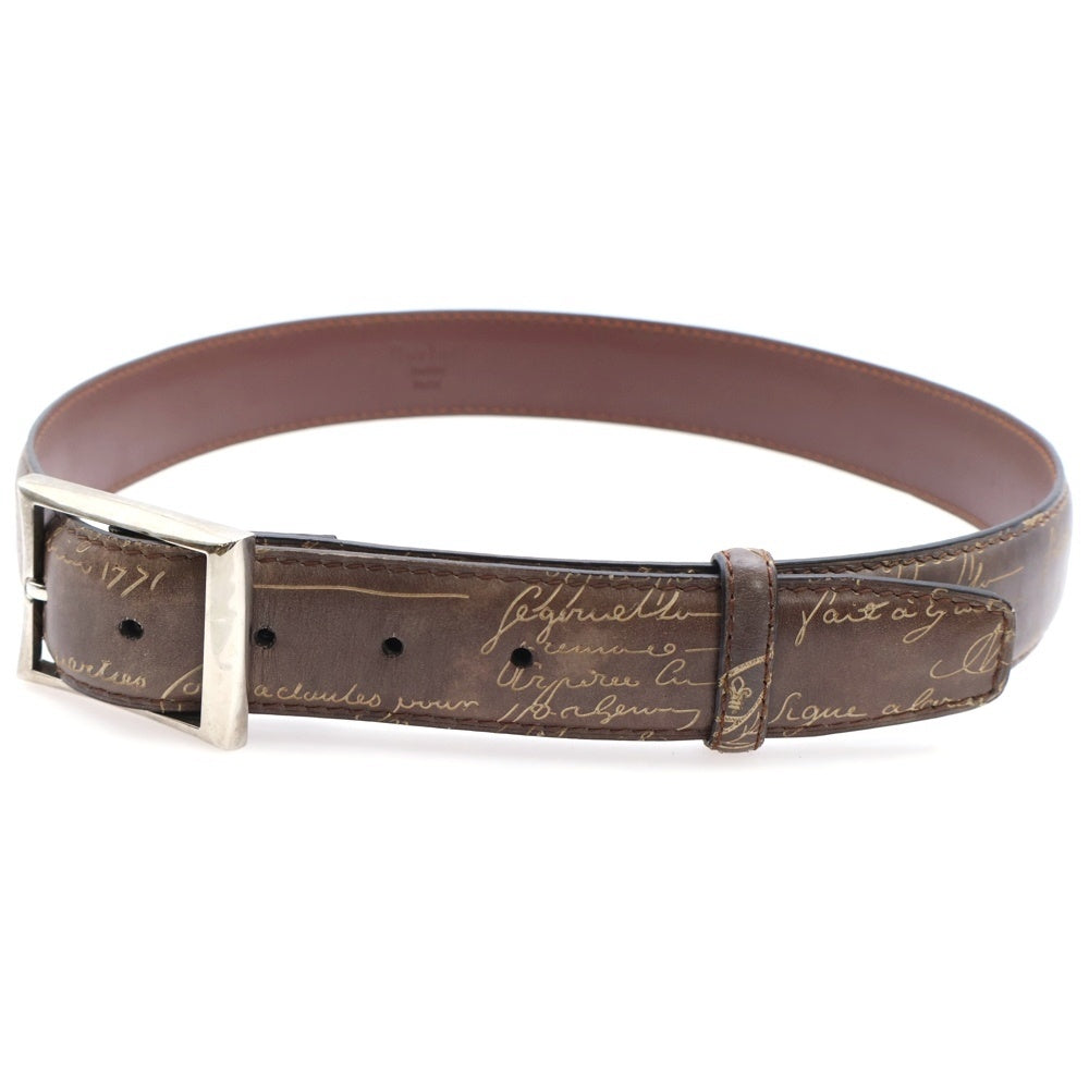 Berluti(ベルルッティ) カリグラフィ スクリットレザーベルト ブラウン