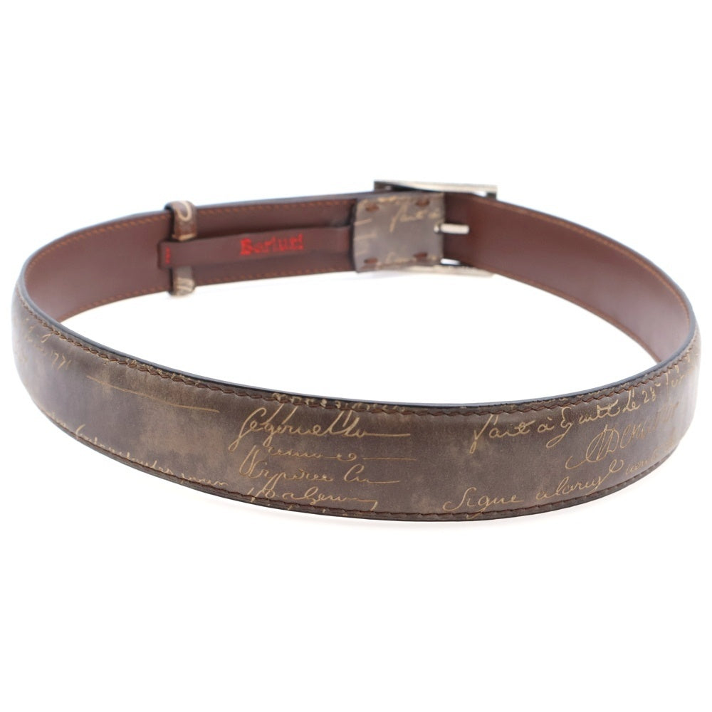 Berluti(ベルルッティ) カリグラフィ スクリットレザーベルト ブラウン