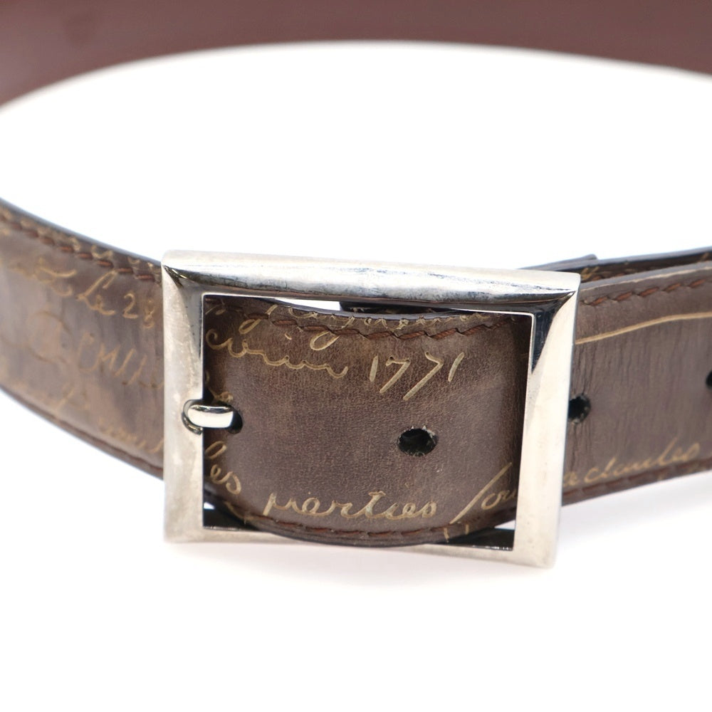 Berluti(ベルルッティ) カリグラフィ スクリットレザーベルト ブラウン