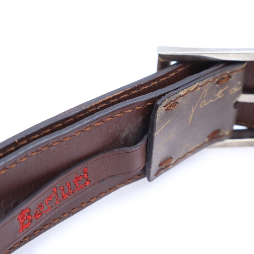 Berluti(ベルルッティ) カリグラフィ スクリットレザーベルト ブラウン