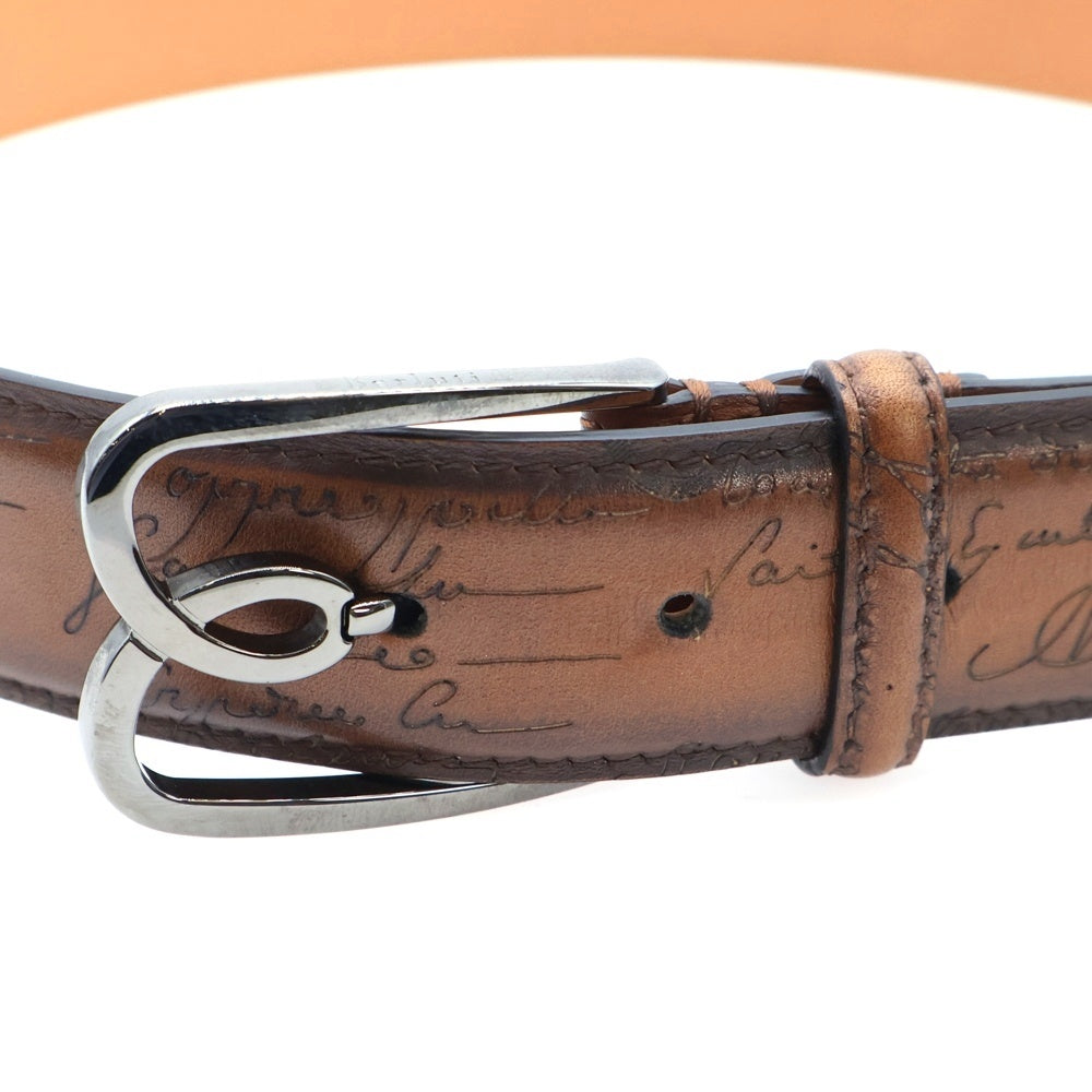 Berluti(ベルルッティ) Bボリュート カリグラフィ スクリットレザーベルト ブラウン