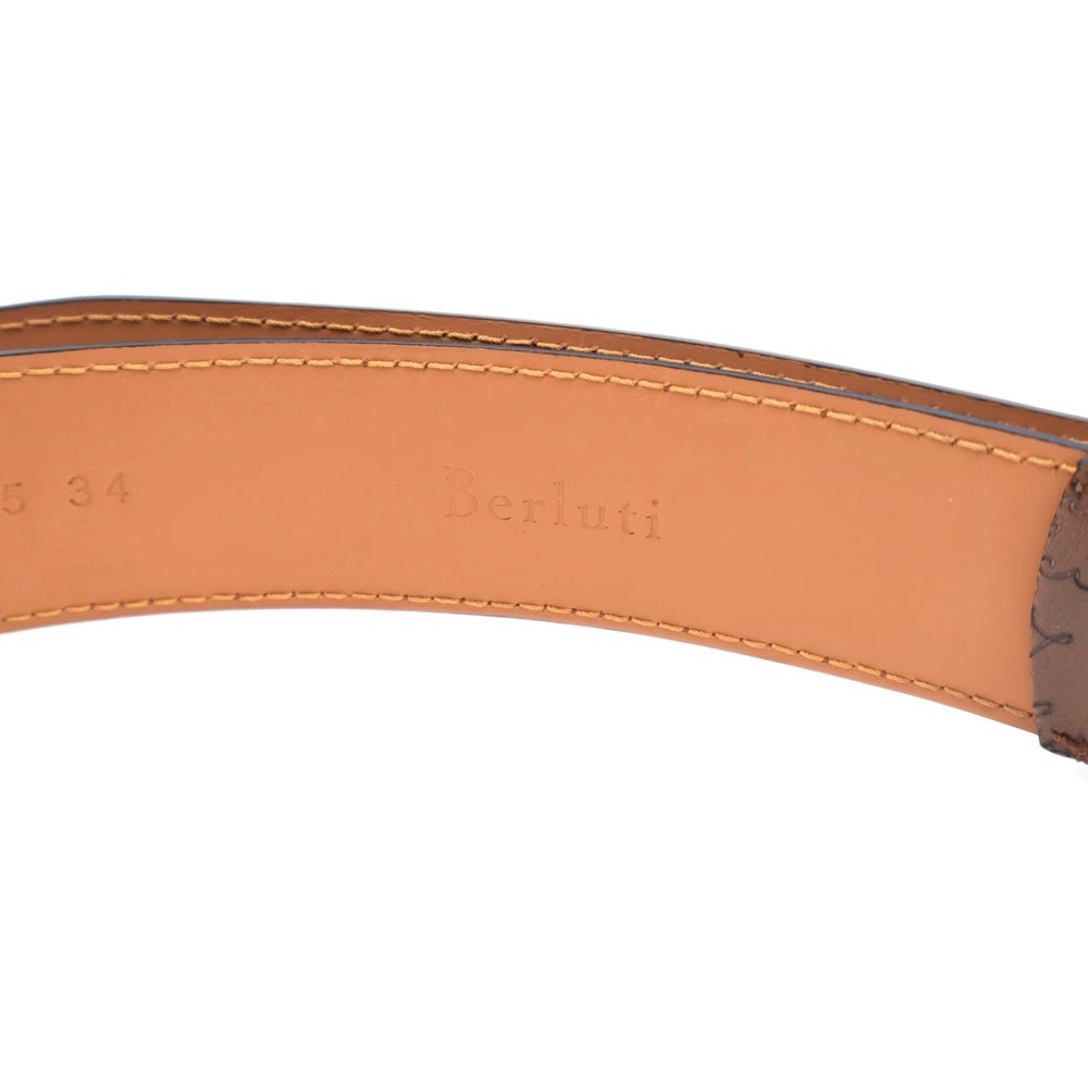 Berluti(ベルルッティ) Bボリュート カリグラフィ スクリットレザーベルト ブラウン