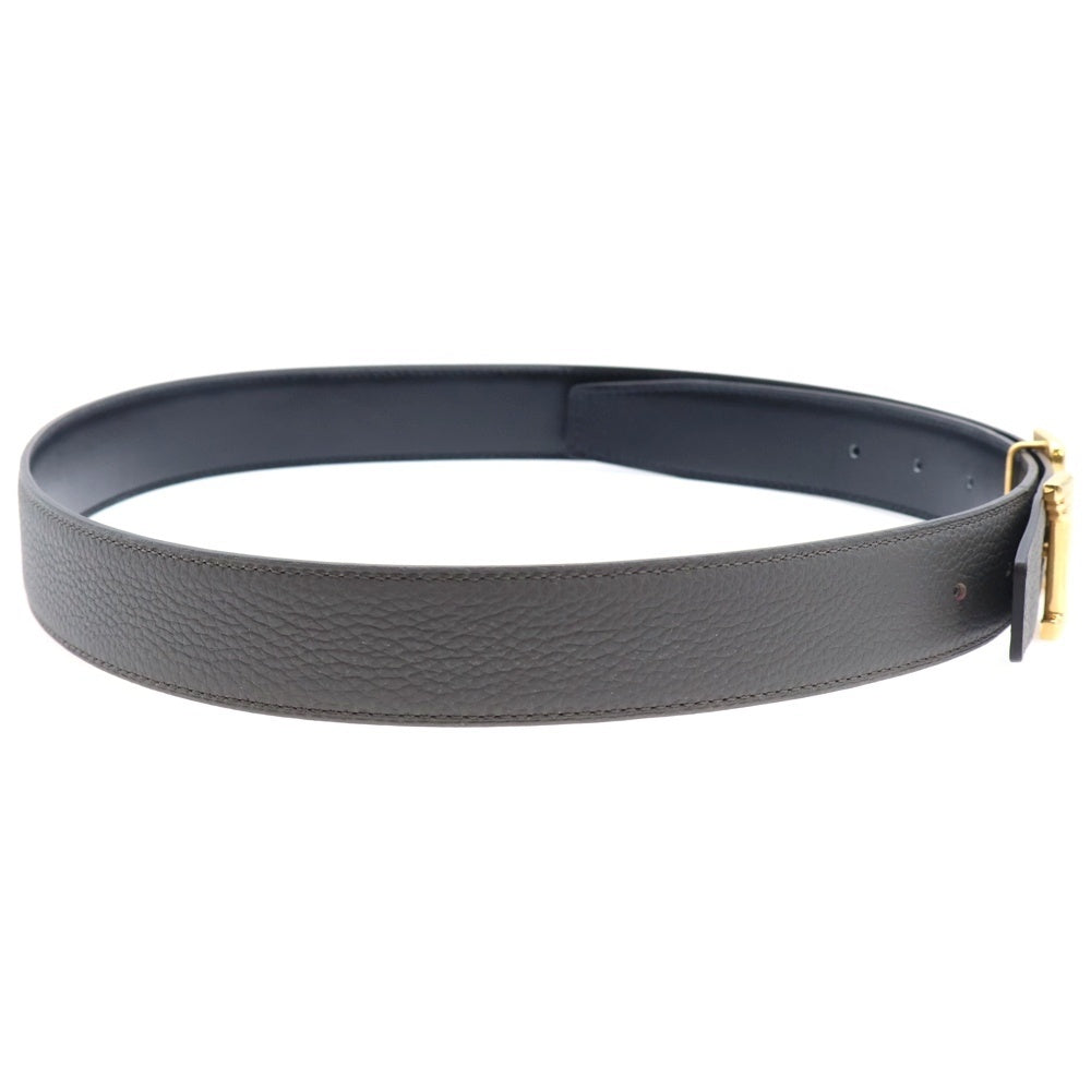 HERMES(エルメス) コンスタンス ペガサス Hロゴバックル リバーシブルレザーベルト ブラック/グレー Z刻印