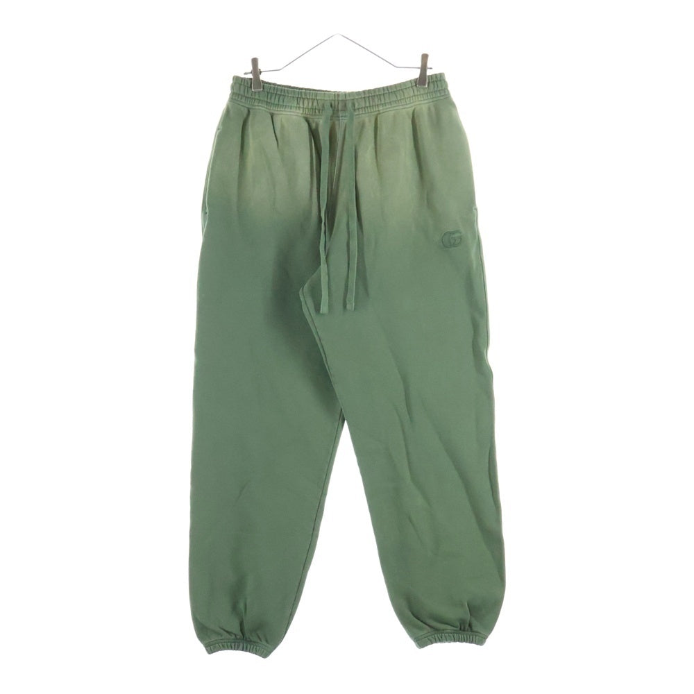 GUCCI(グッチ) 25AW Degrede Sweatpant フェード加工 ロゴ刺繍 スウェットパンツ グリーン 828348 XJHC0