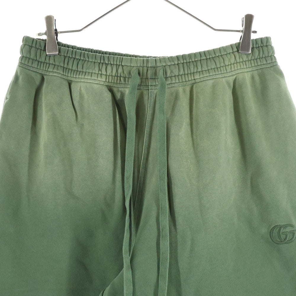 GUCCI(グッチ) 25AW Degrede Sweatpant フェード加工 ロゴ刺繍 スウェットパンツ グリーン 828348 XJHC0