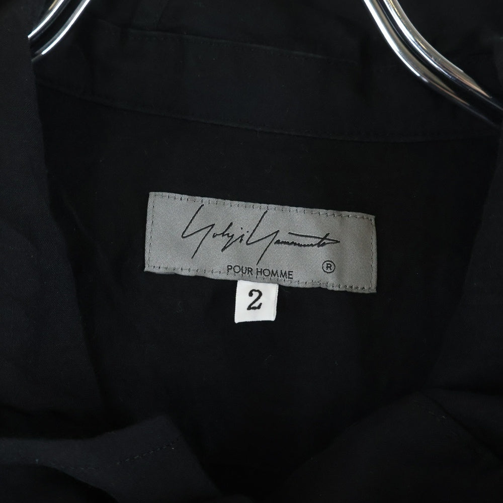 Yohji Yamamoto POUR HOMME(ヨウジヤマモト プールオム) 24SS CM CELLULOSE LAWN A ZIPPER HOOD B セルロース ローン ジップアップ フーディ コート ブラック HS-B09-200