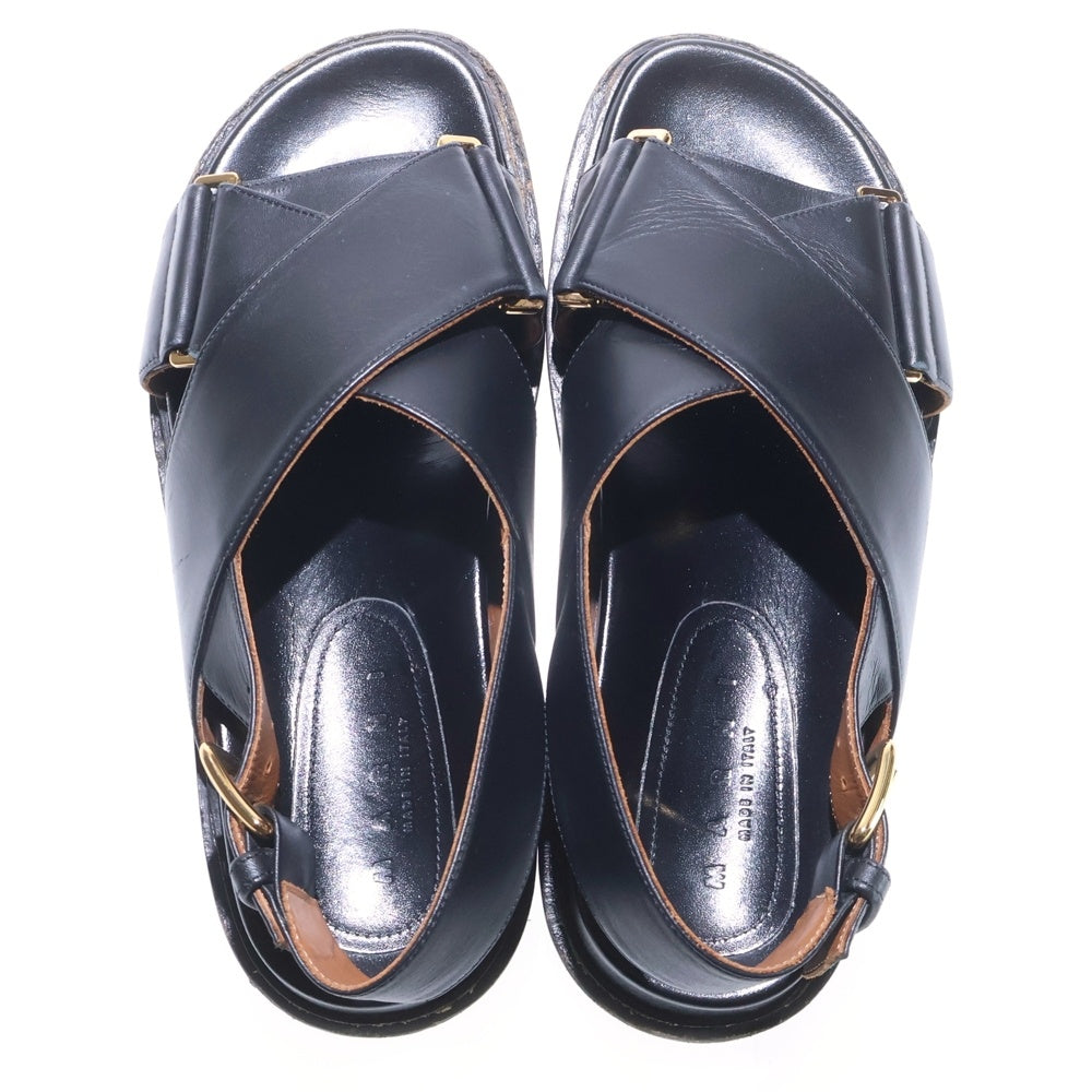 MARNI(マルニ) FB Criscross Sandal クリスクロス レザー サンダル レディース ブラック