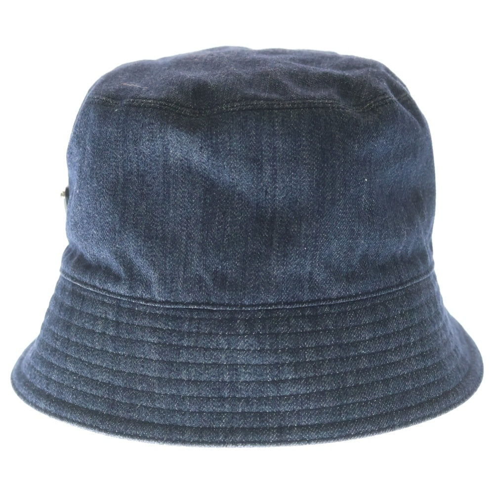 PRADA(プラダ) トライアングルロゴ バケットハット 帽子 インディゴブルー デニム 2HC137 レディース