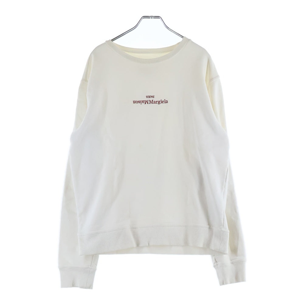 Maison Margiela(メゾンマルジェラ) 21SS アップサイドダウンロゴ プルオーバースウェット トレーナー ホワイト S50GU0166