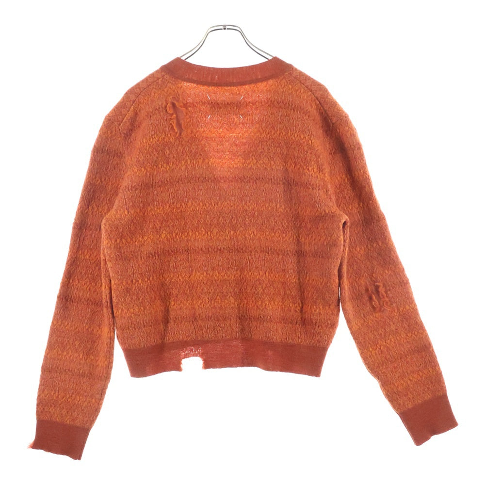Maison Margiela(メゾンマルジェラ) 22SS INTERSIA V NECK CARDIGAN インターシャ ブイネック カーディガン オレンジ S51HA1181