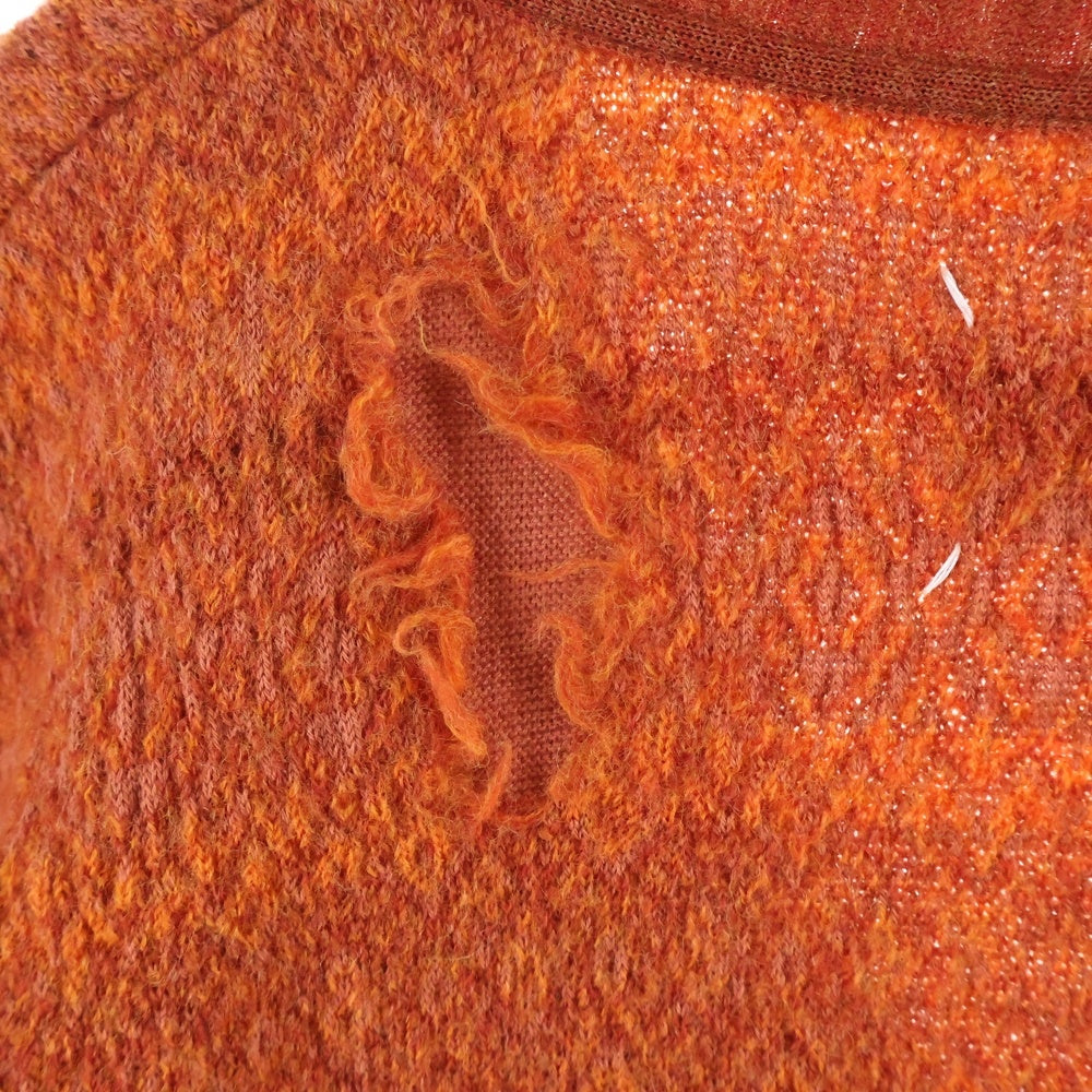 Maison Margiela(メゾンマルジェラ) 22SS INTERSIA V NECK CARDIGAN インターシャ ブイネック カーディガン オレンジ S51HA1181