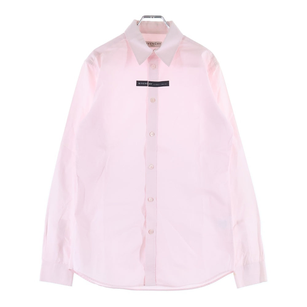 GIVENCHY(ジバンシィ) TAPE LOGO テープロゴ 長袖シャツ ピンク BM60G412Q2