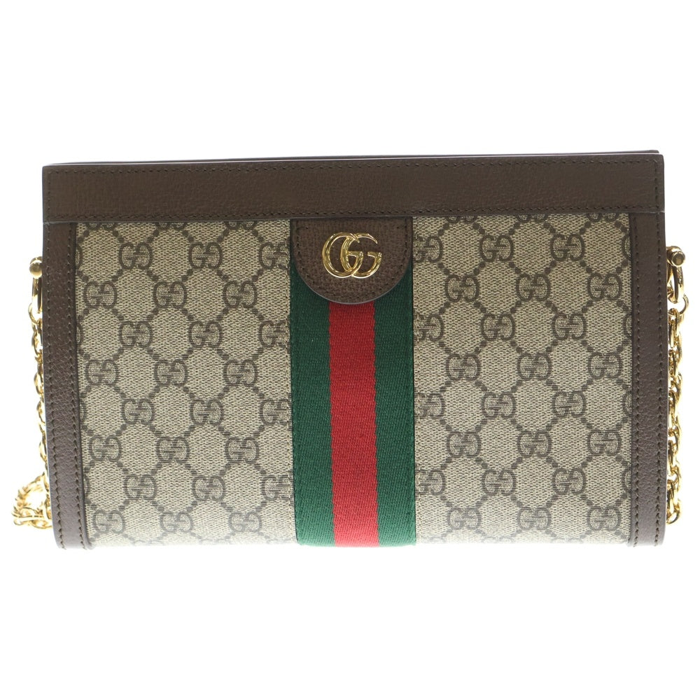 GUCCI(グッチ) Ophidia Small Chain Shoulder Bag オフディア スモールチェーンショルダーバッグ ブラウン 503877 レディース