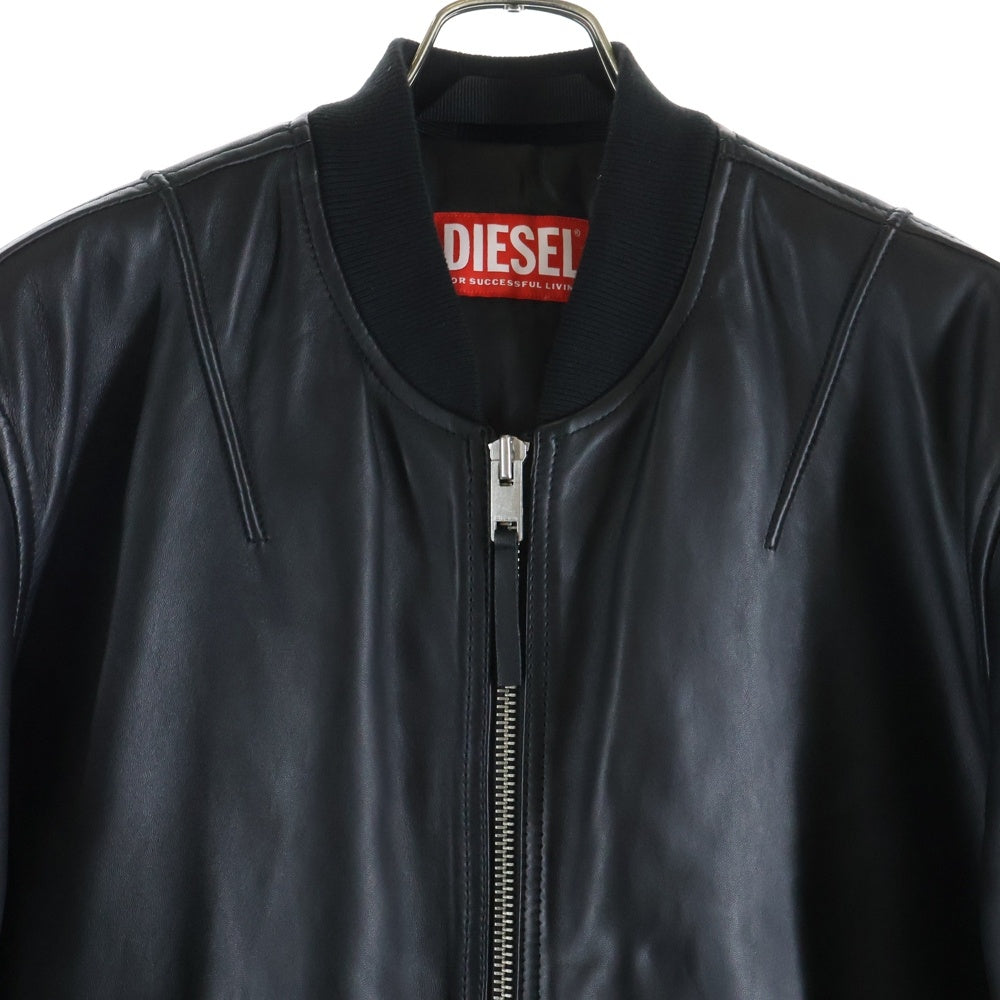 DIESEL(ディーゼル) L-Pritts パデッド レザージップアップブルゾン レザージャケット ブラック A10676