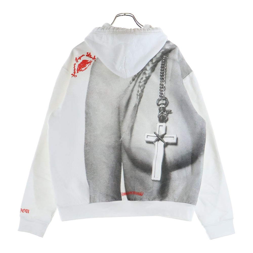 CHROME HEARTS(クロムハーツ) Laurie Lynn Stark LLS HOODIE ローリーリンスターク バックプリントプルオーバーパーカー ホワイト