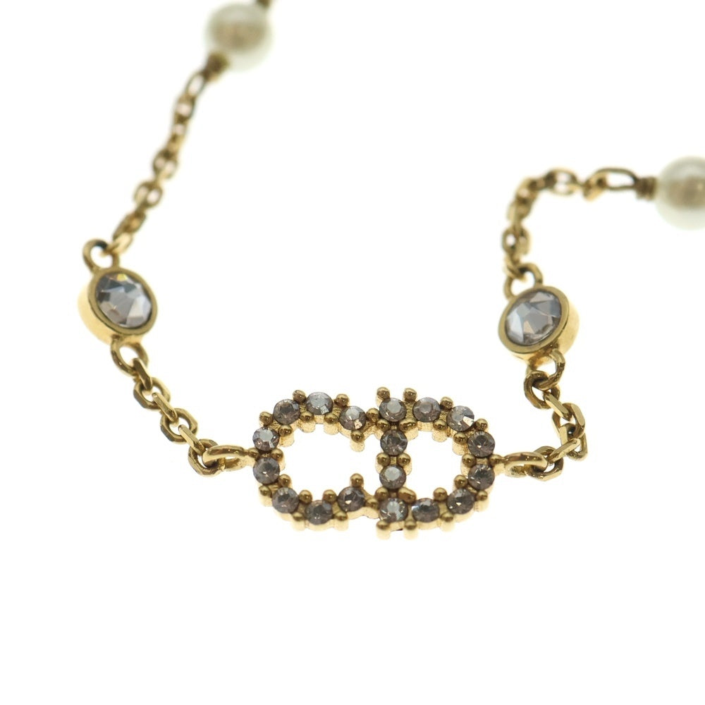 Christian Dior(クリスチャンディオール) CLAIR D LUNE クレールディー リュヌ クリスタル パール チェーンブレスレット ゴールド レディース