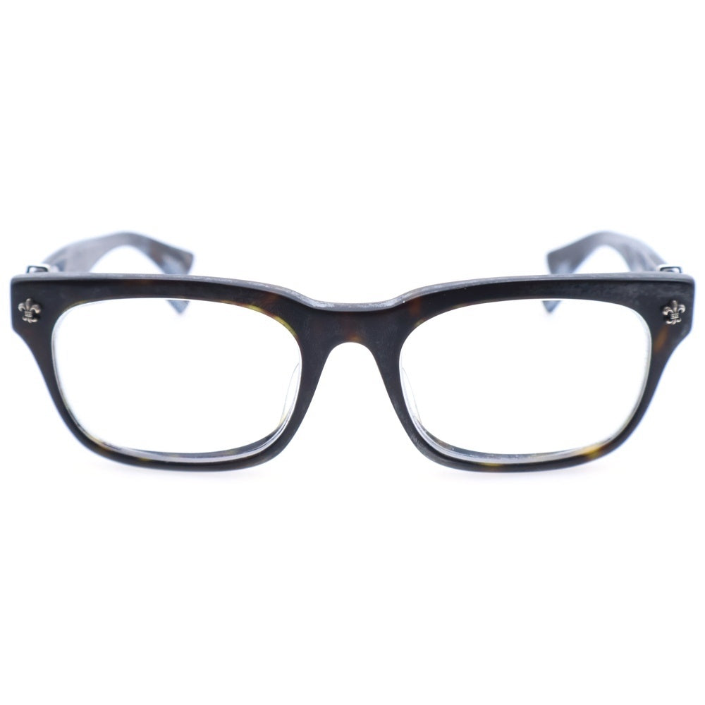 CHROME HEARTS(クロムハーツ) GITTIN ANY?-A BSフレアテンプル スクエアフレームアイウェア 眼鏡 ブラック ※度入り