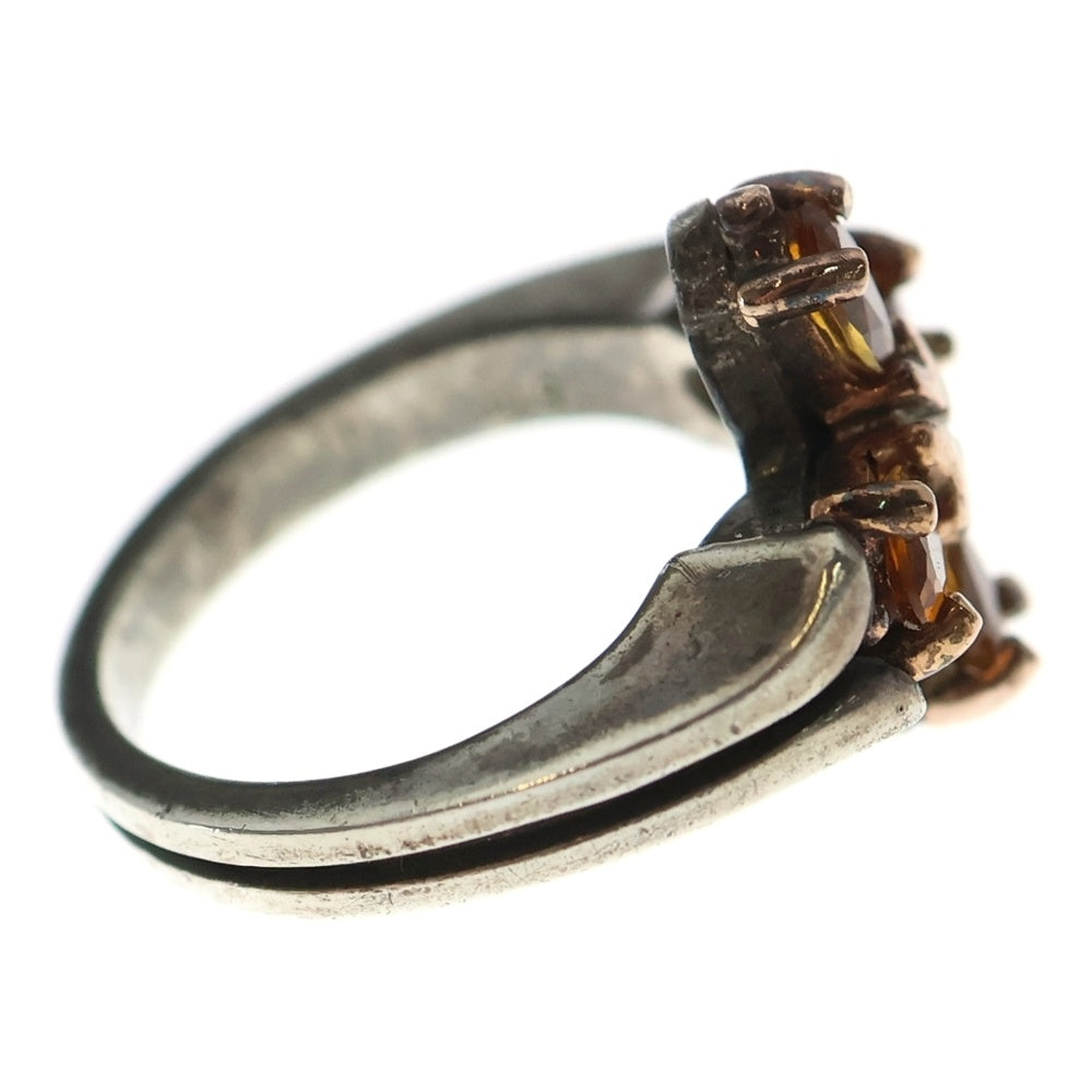ARPEGE(アルページュ) Cross Ring クロスモチーフ オレンジストーンリング シルバー