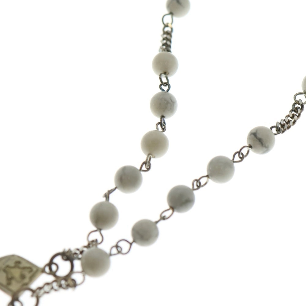 NO BRAND(ノーブランド) Britannia(ブリタニア) Rosary Necklace ロザリオ ネックレス シルバー/ホワイト