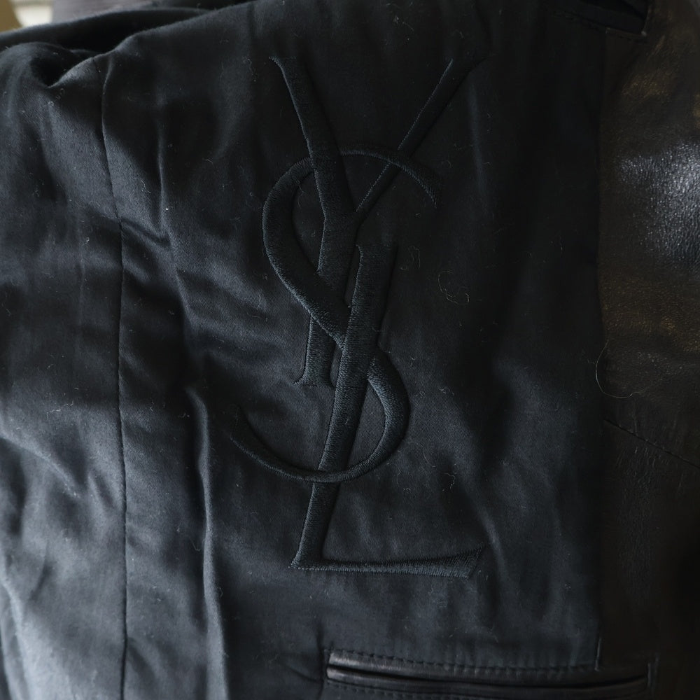 YVES SAINT LAURENT(イヴサンローラン) TOM FORD期 3B LEATHER JACKET トムフォード期 レザーテーラードジャケット ブラック