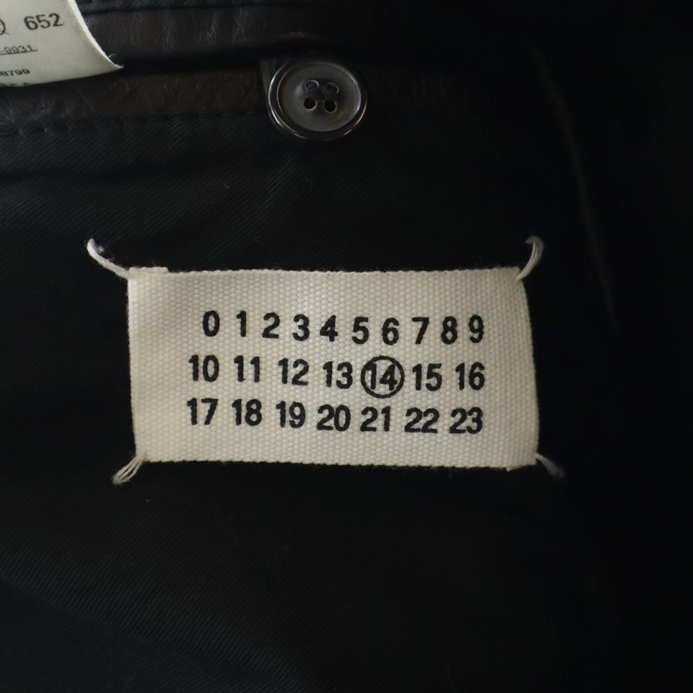 Maison Margiela(メゾンマルジェラ) ここのえ期 八の字 レザーライダースジャケット ブラック