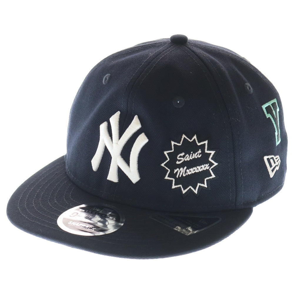 SAINT MICHAEL(セントマイケル) NEW ERA CAP YANKEES ニューエラ ニューヨークヤンキース ロゴ刺繍 ベースボールキャップ 帽子 ネイビー