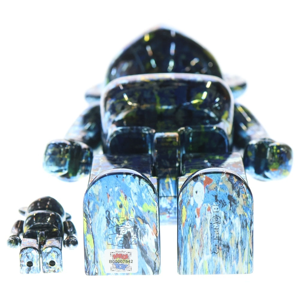 BE@RBRICK(ベアブリック) Jackson Pollock Studio CHROME Ver.100% 400% ジャクソンポロック フィギュア マルチ