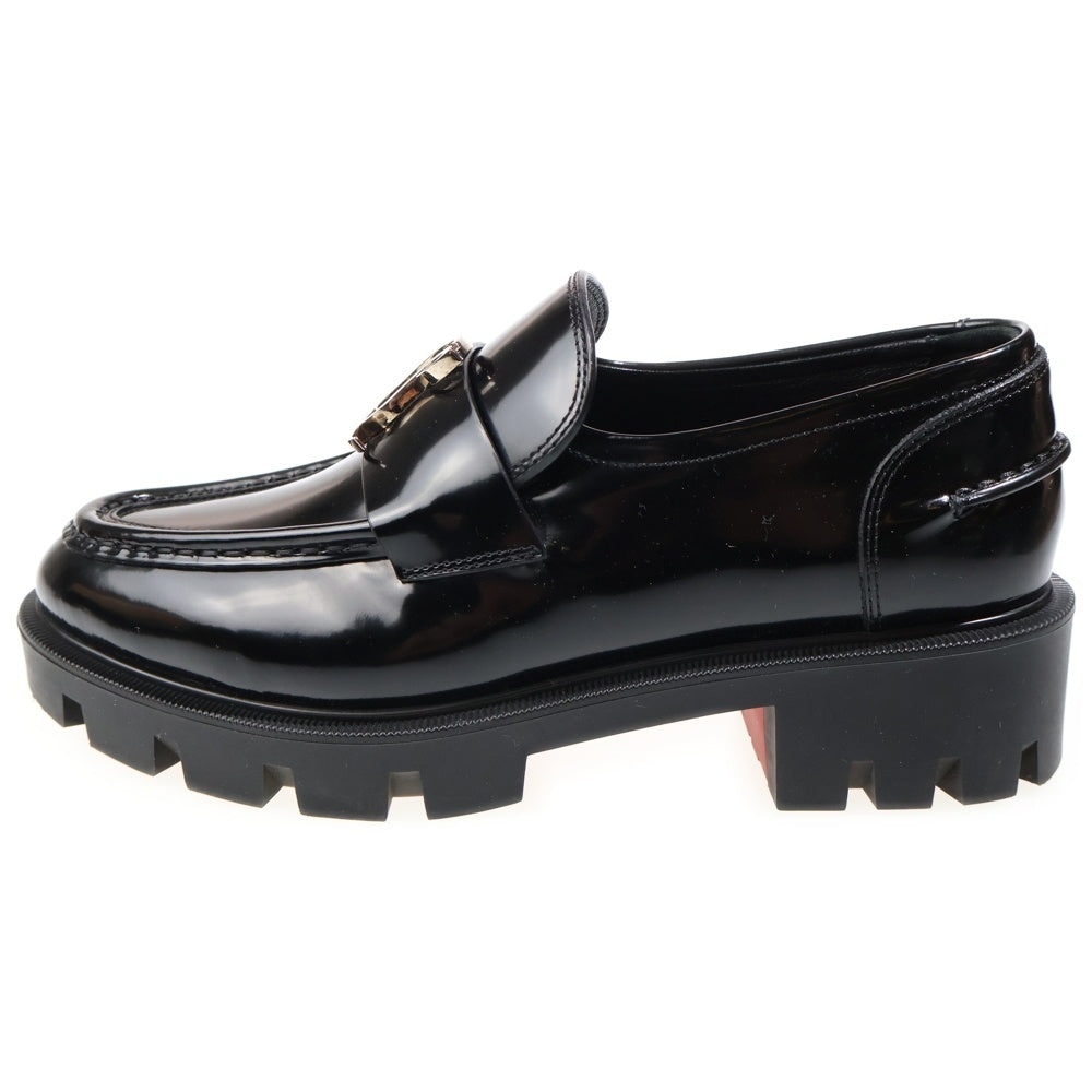 CHRISTIAN LOUBOUTIN(クリスチャンルブタン) CL Moc Lug オックスフォード レザーローファー ローカットシューズ ブラック 3221081 レディース