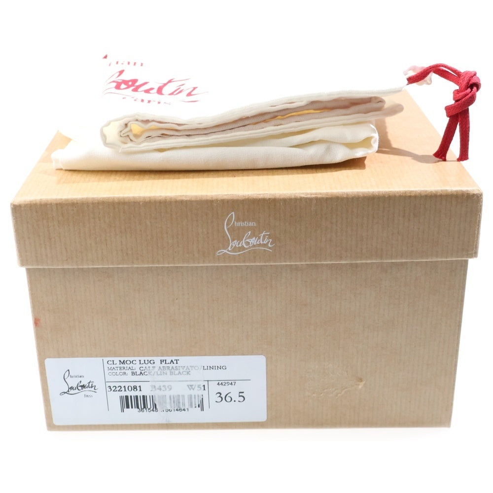 CHRISTIAN LOUBOUTIN(クリスチャンルブタン) CL Moc Lug オックスフォード レザーローファー ローカットシューズ ブラック 3221081 レディース
