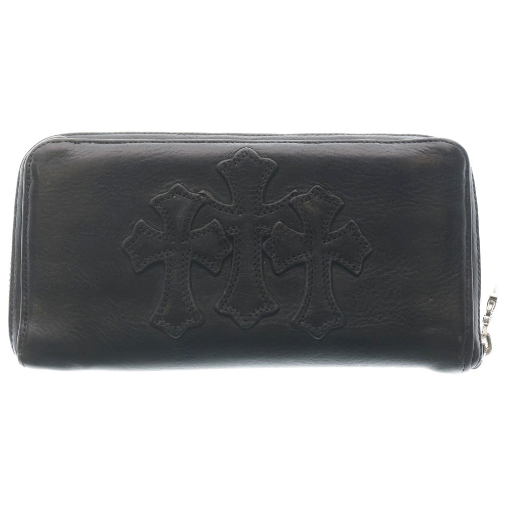 CHROME HEARTS(クロムハーツ) REC F ZIP 3クロス ラウンドジップレザーウォレット 財布 ブラック BCA368
