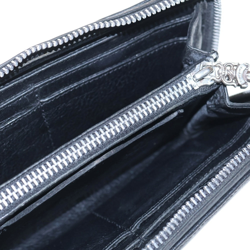 CHROME HEARTS(クロムハーツ) REC F ZIP 3クロス ラウンドジップレザーウォレット 財布 ブラック BCA368