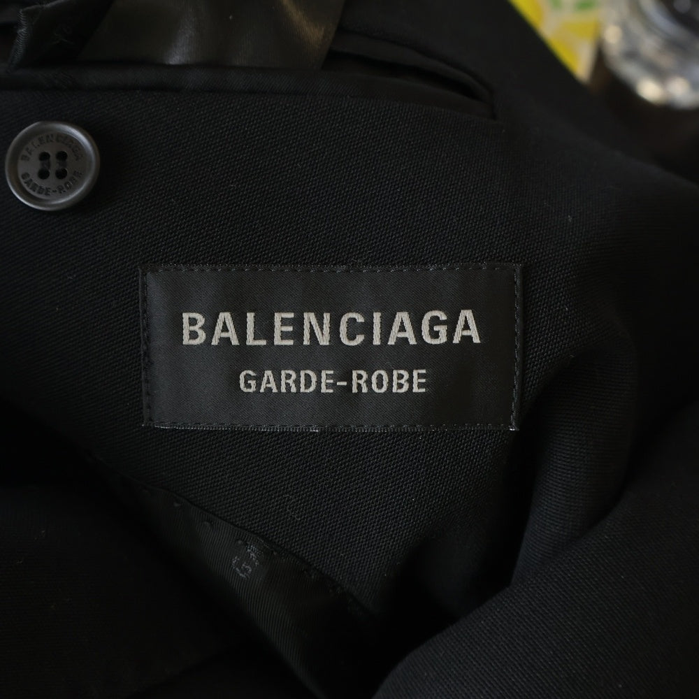BALENCIAGA(バレンシアガ) 23SS Hourglass Wool Blazer Wool Jacket 3B ウールテーラードジャケット ブラック 725195 TNT03