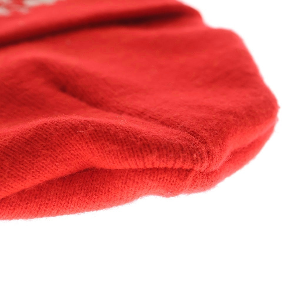 CHROME HEARTS(クロムハーツ) WATCH CAP ワッチキャップ ロゴ刺繍 ニットビーニー ニット帽 帽子 レッド