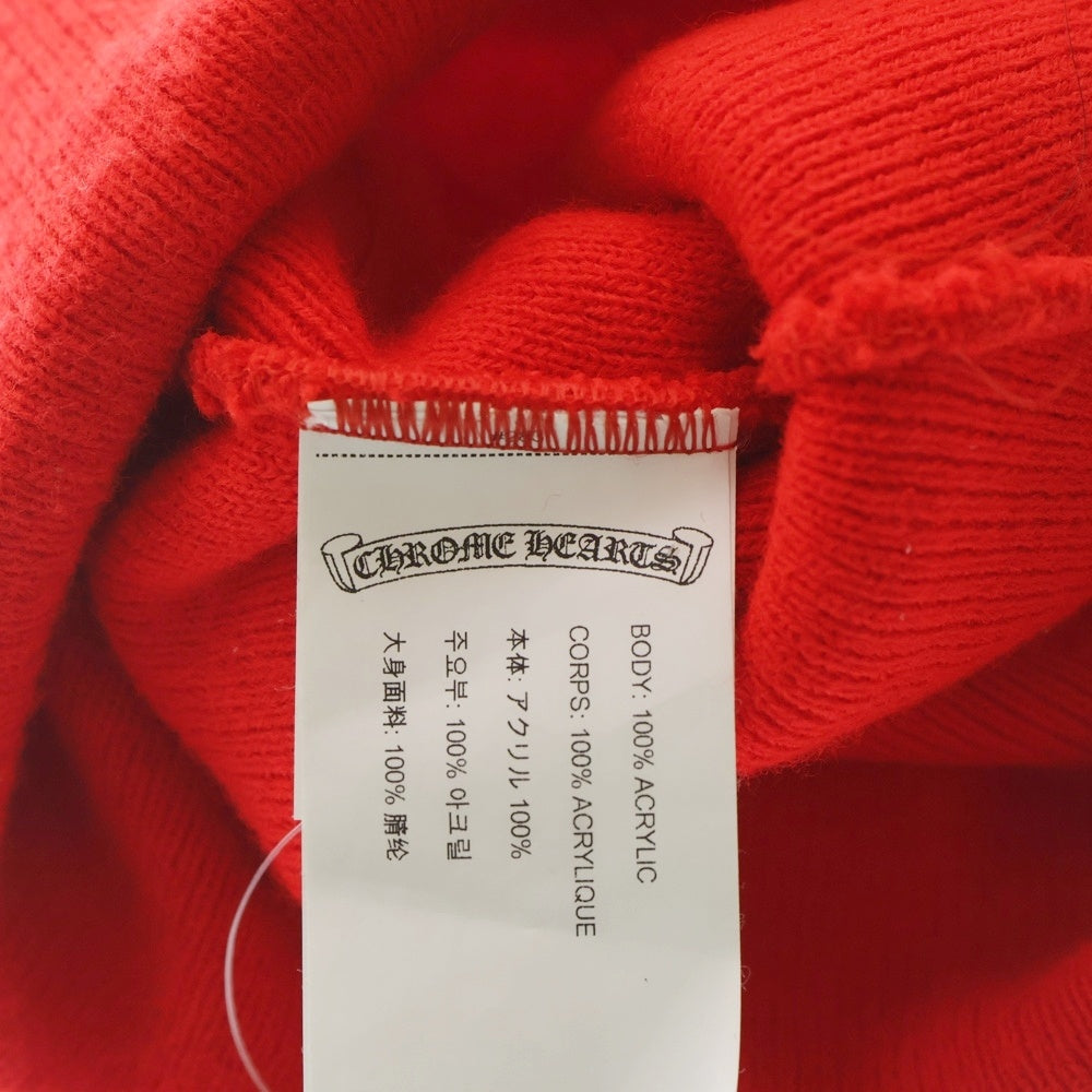 CHROME HEARTS(クロムハーツ) WATCH CAP ワッチキャップ ロゴ刺繍 ニットビーニー ニット帽 帽子 レッド