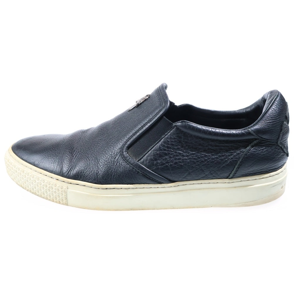 CHROME HEARTS(クロムハーツ) SLIP ON CHプラスレザーパッチ ダガー スリッポン ローカットシューズ ブラック