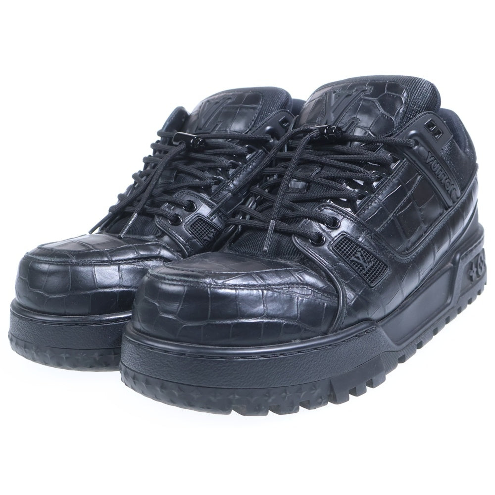 LOUIS VUITTON(ルイヴィトン) LV Trainer マキシ クロコ型押し LVトレイナー ローカットスニーカー ブラック