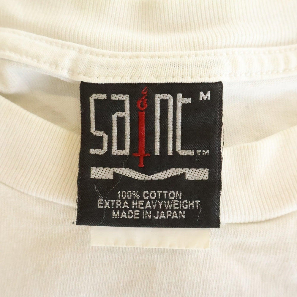 SAINT MICHAEL(セントマイケル) 23SS TIME IS ETRNL 両面プリント クルーネック 半袖Tシャツ ホワイト SM-A23-0000-004