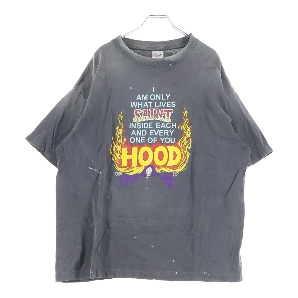 SAINT MICHAEL(セントマイケル) 25SS ×NEIGHBORHOOD STHD SS TEE HOOD ×ネイバーフッド フロントプリント半袖Tシャツ 半袖カットソー グレー SM-HR8-0000-C69