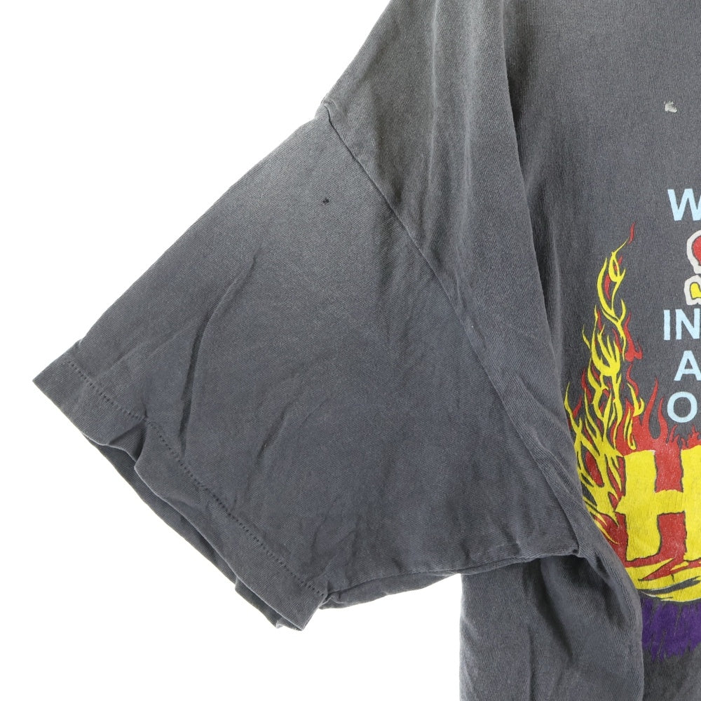 SAINT MICHAEL(セントマイケル) 25SS ×NEIGHBORHOOD STHD SS TEE HOOD ×ネイバーフッド フロントプリント半袖Tシャツ 半袖カットソー グレー SM-HR8-0000-C69