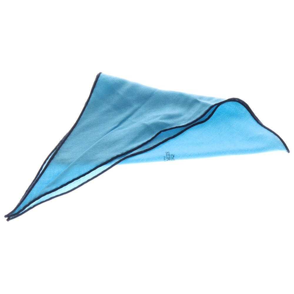 HERMES(エルメス) トライアングル カシミア混 シルクスカーフ ブルー レディース