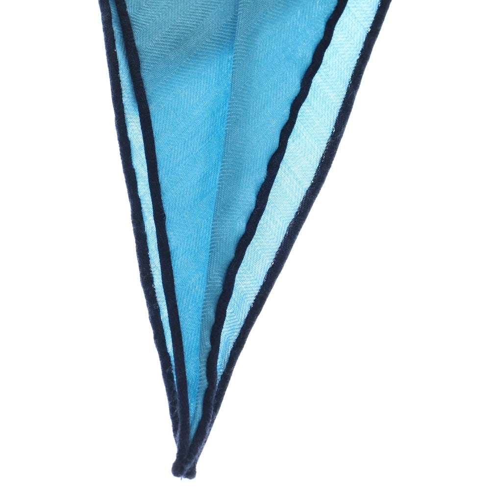 HERMES(エルメス) トライアングル カシミア混 シルクスカーフ ブルー レディース