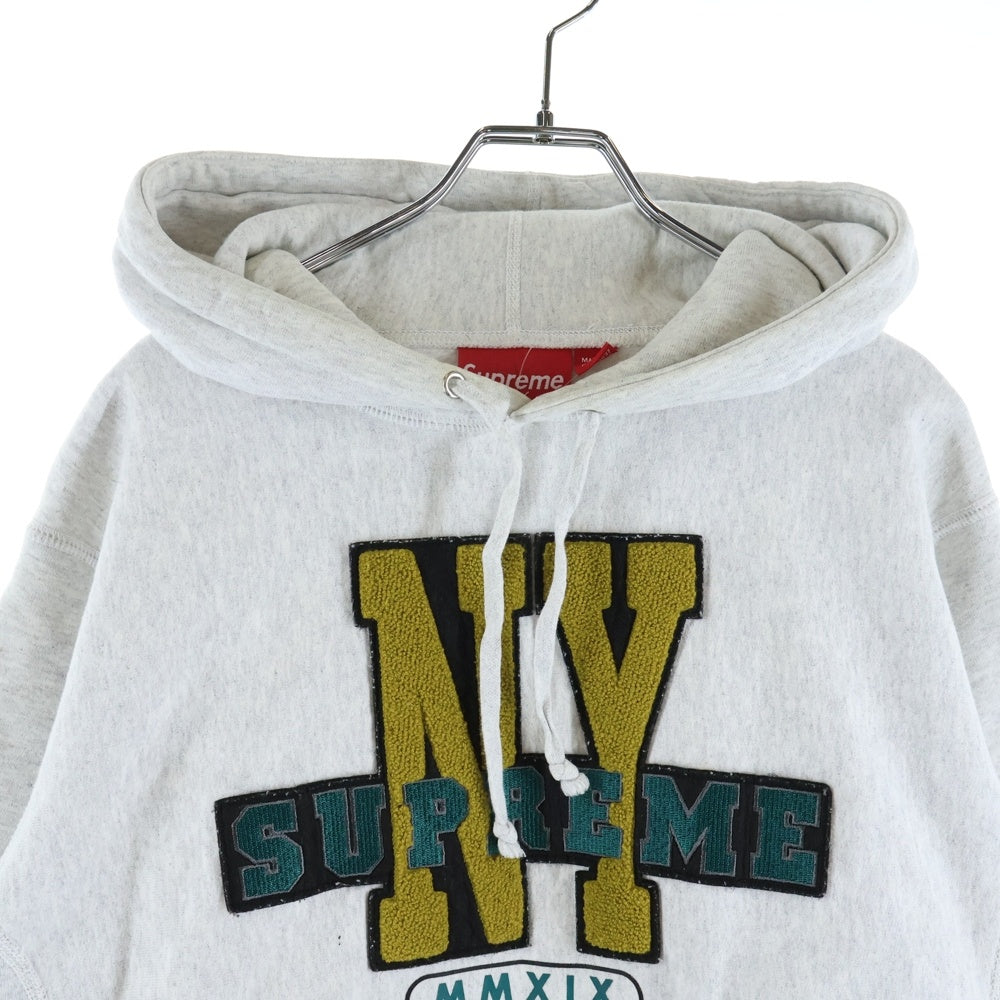 SUPREME(シュプリーム) 19AW NY Hooded Sweatshirt ニューヨーク プルオーバーパーカー グレー