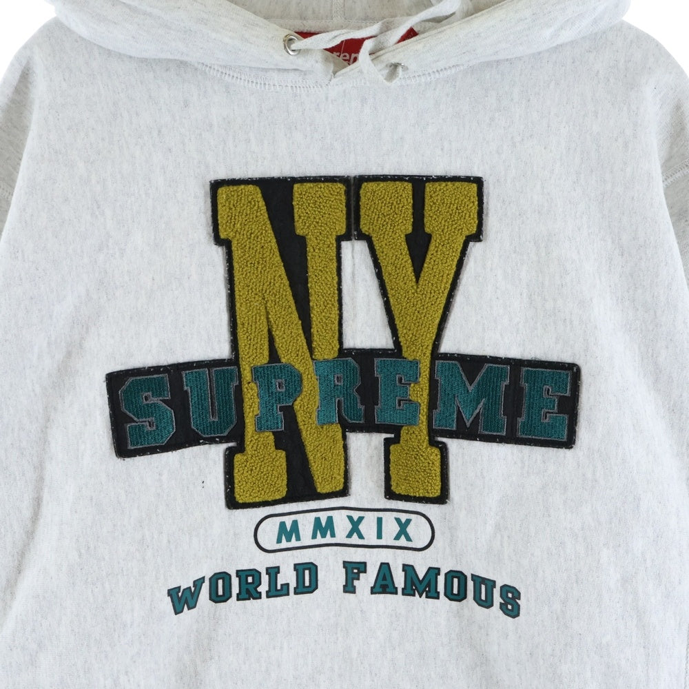 SUPREME(シュプリーム) 19AW NY Hooded Sweatshirt ニューヨーク プルオーバーパーカー グレー